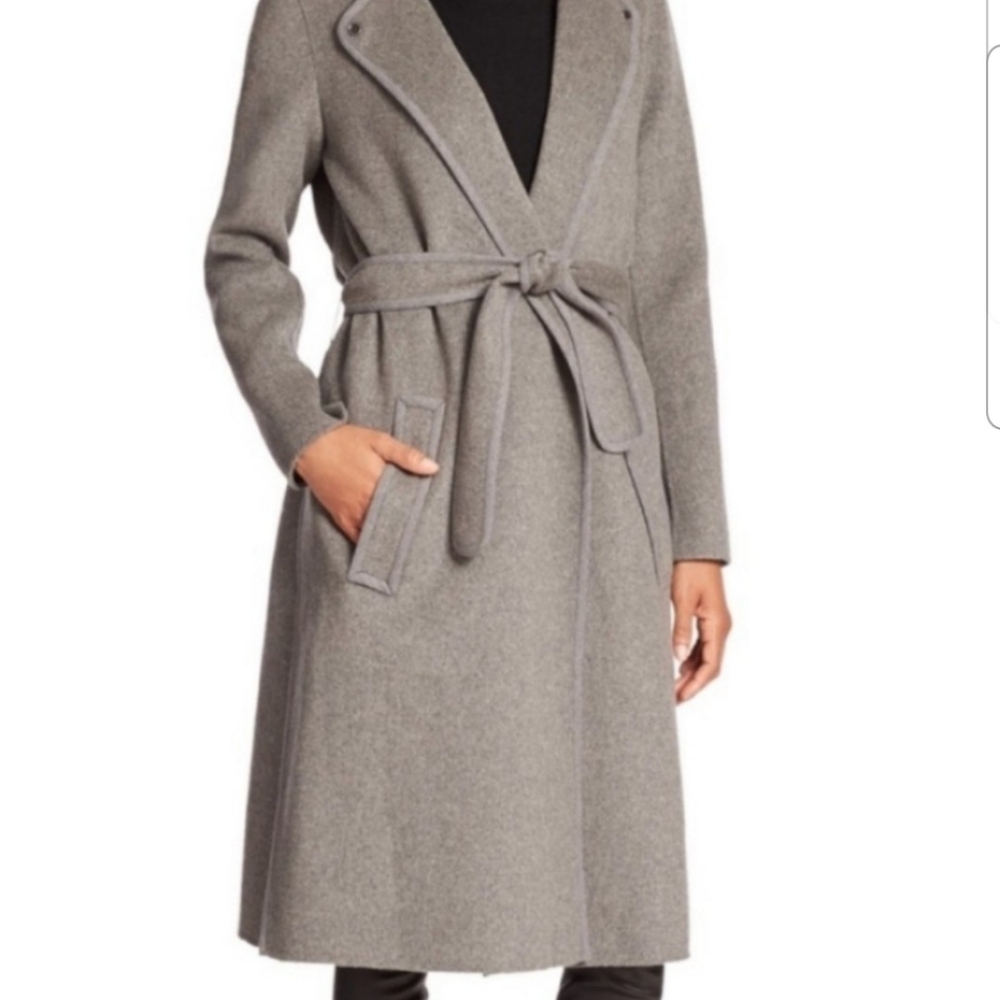 NEW with tag Vince luxury Women's grey long belted wool coat charcoal melange
